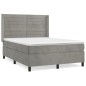 vidaXL Cama box spring con colchón terciopelo gris claro 140x190 cm vidaXL Cama box spring con colchón terciopelo gris claro 140x190 cm