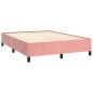 vidaXL Cama box spring con colchón terciopelo rosa 140x190 cm vidaXL Cama box spring con colchón terciopelo rosa 140x190 cm