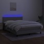 vidaXL Cama box spring con colchón tela y LED gris claro 140x200 cm vidaXL Cama box spring con colchón tela y LED gris claro 140x200 cm
