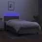 vidaXL Cama box spring con colchón LED tela gris taupe 90x200 cm vidaXL Cama box spring con colchón LED tela gris taupe 90x200 cm