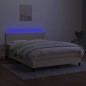 vidaXL Cama box spring con colchón y LED tela crema 140x200 cm vidaXL Cama box spring con colchón y LED tela crema 140x200 cm