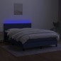 vidaXL Cama box spring con colchón y LED tela azul 140x190 cm vidaXL Cama box spring con colchón y LED tela azul 140x190 cm