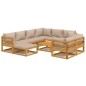 vidaXL Set muebles jardín 10 pzas madera maciza y cojines gris taupé vidaXL Set muebles jardín 10 pzas madera maciza y cojines gris taupé