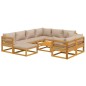vidaXL Set muebles jardín 10 pzas madera maciza y cojines gris taupé vidaXL Set muebles jardín 10 pzas madera maciza y cojines gris taupé