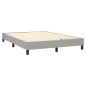 vidaXL Cama box spring colchón y luces LED tela gris claro 140x190 cm vidaXL Cama box spring colchón y luces LED tela gris claro 140x190 cm