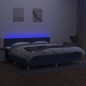 vidaXL Cama box spring con colchón y LED tela azul 200x200 cm vidaXL Cama box spring con colchón y LED tela azul 200x200 cm