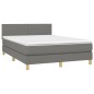 vidaXL Cama box spring colchón y luces LED tela gris oscuro 140x200 cm vidaXL Cama box spring colchón y luces LED tela gris oscuro 140x200 cm