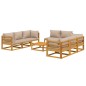 vidaXL Set muebles de jardín 9 pzas madera maciza y cojines gris taupé vidaXL Set muebles de jardín 9 pzas madera maciza y cojines gris taupé