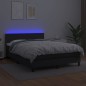vidaXL Cama box spring colchón y LED cuero sintético negro 140x190 cm vidaXL Cama box spring colchón y LED cuero sintético negro 140x190 cm