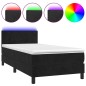 vidaXL Cama box spring colchón y LED terciopelo negro 80x200 cm vidaXL Cama box spring colchón y LED terciopelo negro 80x200 cm
