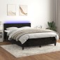 vidaXL Cama box spring colchón y LED terciopelo negro 140x200 cm vidaXL Cama box spring colchón y LED terciopelo negro 140x200 cm