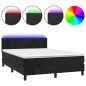 vidaXL Cama box spring colchón y LED terciopelo negro 140x200 cm vidaXL Cama box spring colchón y LED terciopelo negro 140x200 cm