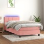 vidaXL Cama box spring colchón y LED terciopelo rosa 90x190 cm vidaXL Cama box spring colchón y LED terciopelo rosa 90x190 cm