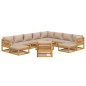 vidaXL Set muebles jardín 12 pzas madera maciza y cojines gris taupé vidaXL Set muebles jardín 12 pzas madera maciza y cojines gris taupé
