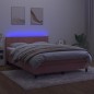 vidaXL Cama box spring colchón y LED terciopelo rosa 140x200 cm vidaXL Cama box spring colchón y LED terciopelo rosa 140x200 cm
