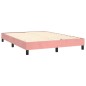 vidaXL Cama box spring colchón y LED terciopelo rosa 140x200 cm vidaXL Cama box spring colchón y LED terciopelo rosa 140x200 cm