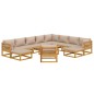 vidaXL Set muebles jardín 12 pzas madera maciza y cojines gris taupé vidaXL Set muebles jardín 12 pzas madera maciza y cojines gris taupé