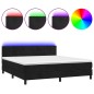 vidaXL Cama box spring colchón y LED terciopelo negro 180x200 cm vidaXL Cama box spring colchón y LED terciopelo negro 180x200 cm