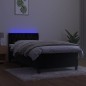 vidaXL Cama box spring colchón y LED terciopelo negro 90x190 cm vidaXL Cama box spring colchón y LED terciopelo negro 90x190 cm