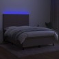 vidaXL Cama box spring colchón y luces LED tela gris taupe 140x200 cm vidaXL Cama box spring colchón y luces LED tela gris taupe 140x200 cm