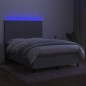 vidaXL Cama box spring colchón y luces LED tela gris claro 140x190 cm vidaXL Cama box spring colchón y luces LED tela gris claro 140x190 cm