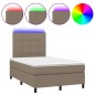 vidaXL Cama box spring con colchón y LED tela gris taupe 120x200 cm vidaXL Cama box spring con colchón y LED tela gris taupe 120x200 cm