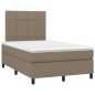 vidaXL Cama box spring con colchón y LED tela gris taupe 120x200 cm vidaXL Cama box spring con colchón y LED tela gris taupe 120x200 cm