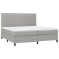 vidaXL Cama box spring con colchón tela y LED gris claro 200x200 cm vidaXL Cama box spring con colchón tela y LED gris claro 200x200 cm
