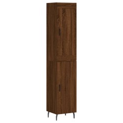 vidaXL Aparador alto madera contrachapada roble marrón 34,5x34x180 cm