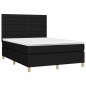 vidaXL Cama box spring colchón y luces LED tela negro 140x190 cm vidaXL Cama box spring colchón y luces LED tela negro 140x190 cm