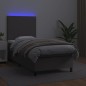 vidaXL Cama box spring y colchón LED cuero sintético gris 90x190 cm