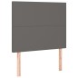 vidaXL Cama box spring y colchón LED cuero sintético gris 90x190 cm