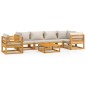 vidaXL Set muebles de jardín 7 pzas madera maciza y cojines gris claro vidaXL Set muebles de jardín 7 pzas madera maciza y cojines gris claro
