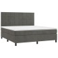 vidaXL Cama box spring colchón y LED terciopelo gris oscuro 180x200 cm vidaXL Cama box spring colchón y LED terciopelo gris oscuro 180x200 cm