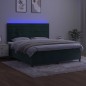 vidaXL Cama box spring colchón y LED terciopelo verde oscuro 180x200cm vidaXL Cama box spring colchón y LED terciopelo verde oscuro 180x200cm