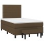 vidaXL Cama box spring con colchón tela marrón oscuro 120x200 cm vidaXL Cama box spring con colchón tela marrón oscuro 120x200 cm