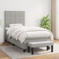 vidaXL Cama box spring con colchón tela gris claro 100x200 cm vidaXL Cama box spring con colchón tela gris claro 100x200 cm