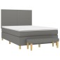 vidaXL Cama box spring con colchón tela gris oscuro 140x190 cm vidaXL Cama box spring con colchón tela gris oscuro 140x190 cm