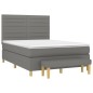 vidaXL Cama box spring con colchón tela gris oscuro 140x200 cm vidaXL Cama box spring con colchón tela gris oscuro 140x200 cm