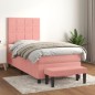 vidaXL Cama box spring con colchón terciopelo rosa 90x200 cm vidaXL Cama box spring con colchón terciopelo rosa 90x200 cm