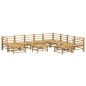 vidaXL Set de muebles de jardín 11 piezas bambú y cojines gris claro vidaXL Set de muebles de jardín 11 piezas bambú y cojines gris claro