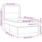 vidaXL Cama box spring colchón y luces LED tela color crema 90x190 cm vidaXL Cama box spring colchón y luces LED tela color crema 90x190 cm