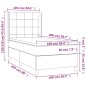 vidaXL Cama box spring colchón y luces LED tela gris claro 100x200 cm