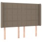 vidaXL Cama box spring colchón y luces LED tela gris taupe 140x200 cm vidaXL Cama box spring colchón y luces LED tela gris taupe 140x200 cm