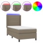 vidaXL Cama box spring colchón y luces LED tela gris taupe 90x190 cm vidaXL Cama box spring colchón y luces LED tela gris taupe 90x190 cm