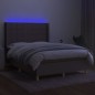 vidaXL Cama box spring colchón y luces LED tela gris taupe 140x190 cm vidaXL Cama box spring colchón y luces LED tela gris taupe 140x190 cm
