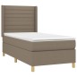 vidaXL Cama box spring colchón y luces LED tela gris taupe 90x200 cm vidaXL Cama box spring colchón y luces LED tela gris taupe 90x200 cm