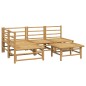 vidaXL Set de muebles de jardín 5 piezas bambú y cojines gris claro vidaXL Set de muebles de jardín 5 piezas bambú y cojines gris claro