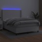 vidaXL Cama box spring colchón y LED cuero sintético blanco 140x190 cm vidaXL Cama box spring colchón y LED cuero sintético blanco 140x190 cm