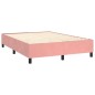 vidaXL Cama box spring colchón y LED terciopelo rosa 140x190 cm vidaXL Cama box spring colchón y LED terciopelo rosa 140x190 cm